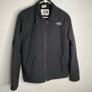 The North Face Mechanics Jacket Mens size Medium Black Full Zip Canvas Lined‎